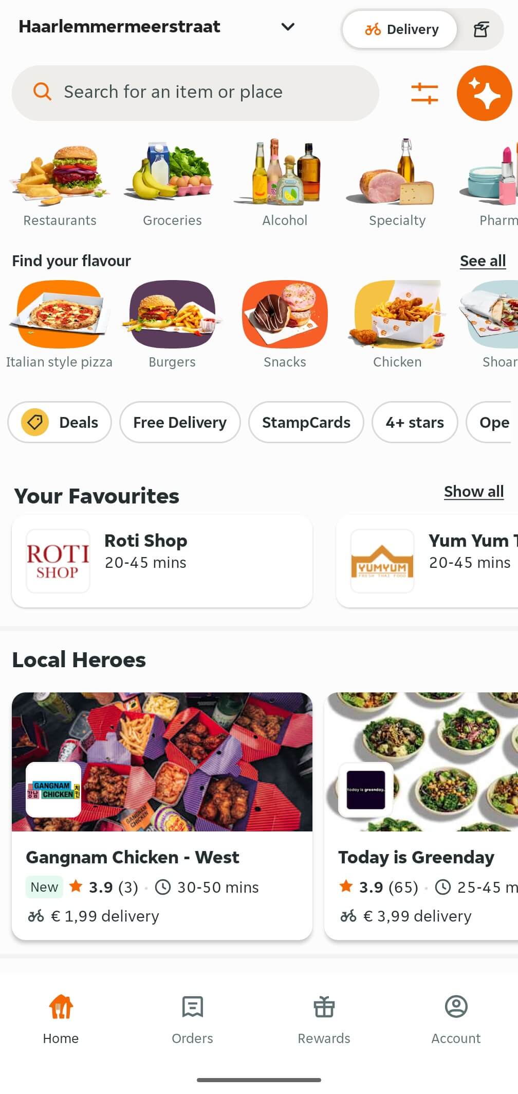 Thuisbezorgd app screenshot Thuisbezorgd app screenshot
