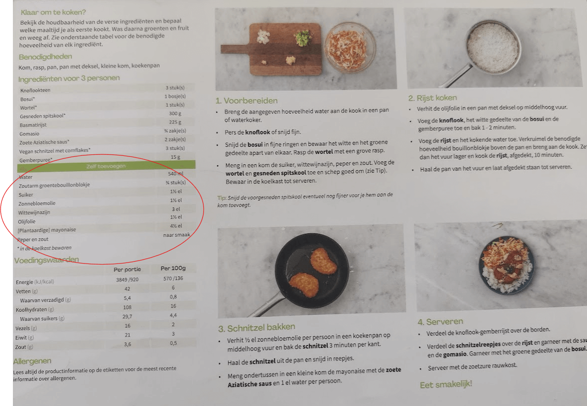 zelf toevoegen hellofresh