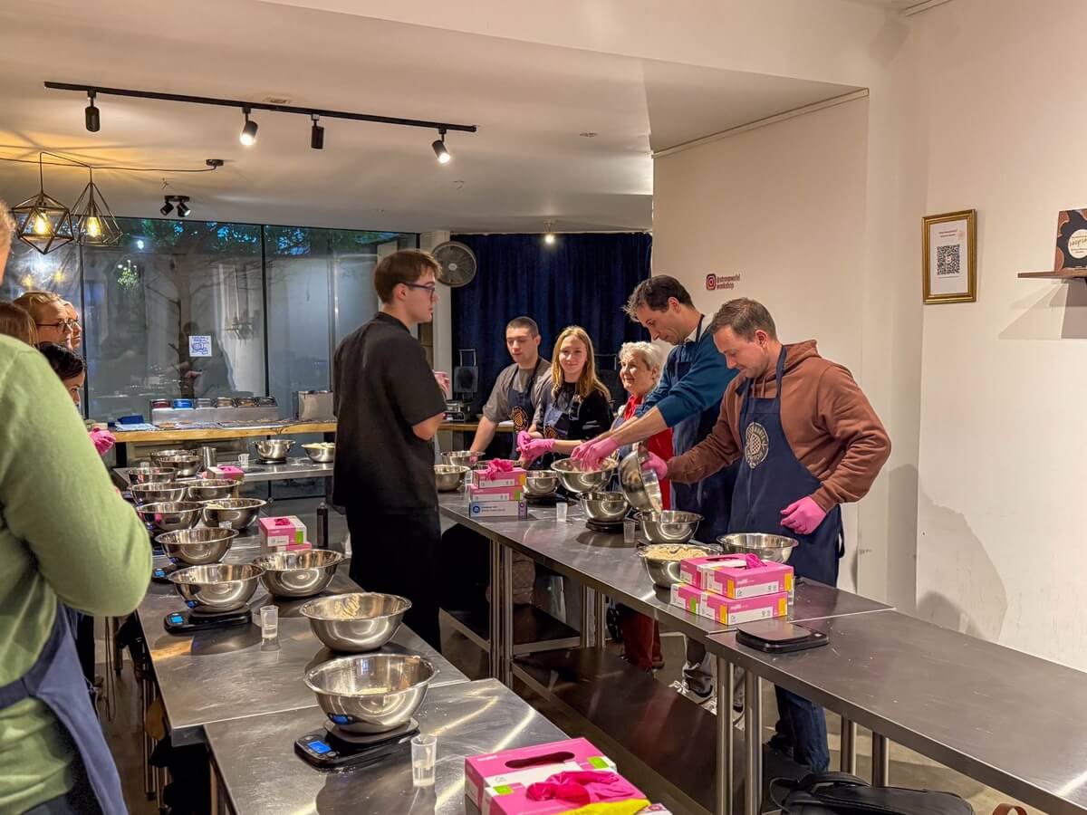 Making the stroopwafel dough Making the stroopwafel dough