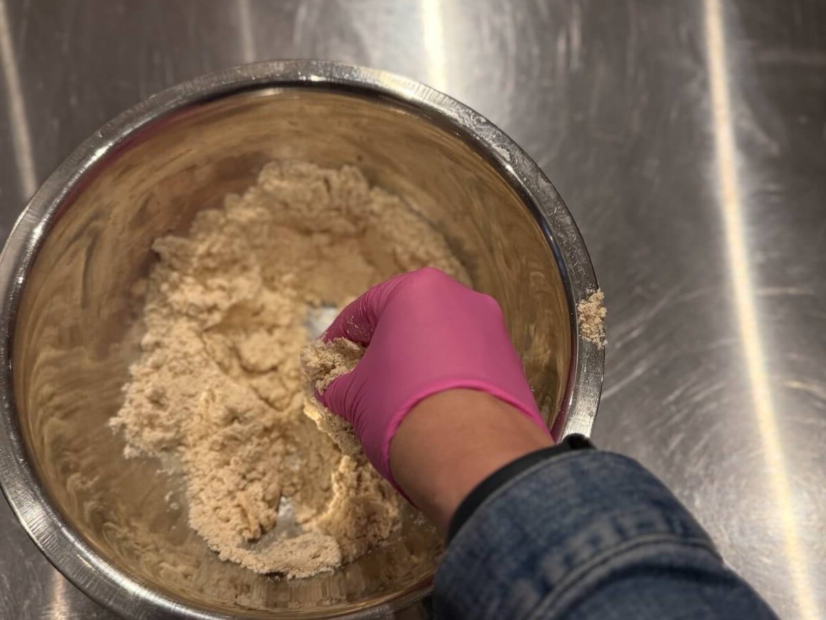 Kneading the dough Kneading the dough