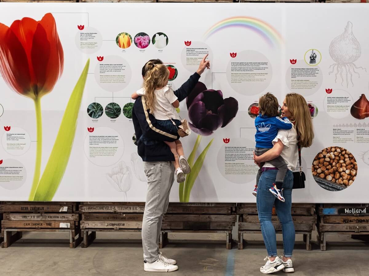 Family enjoying educational tulip museum - Tulip Experience Amsterdam