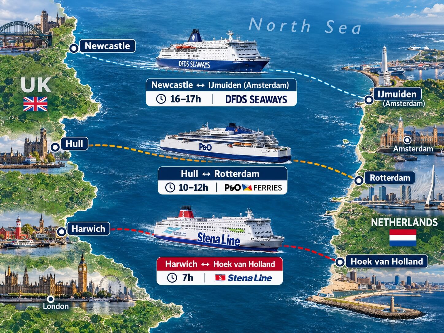 Ferry routes UK and The Netherlands Ferry routes UK and The Netherlands